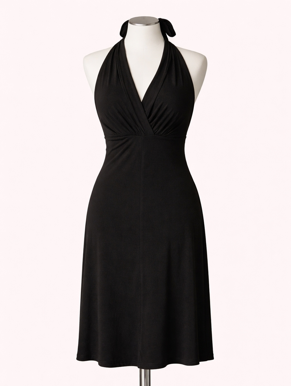 Merona Sexy Black Halter Dress Small Stretch Open Back Party Night Out Classic